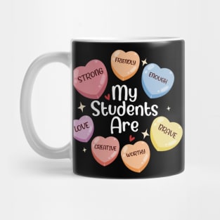 Teacher Valentines Day Positive Affirmations Candy Hearts Mug